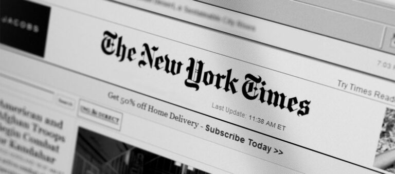 Homepage del New York Times.