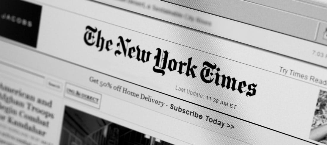 Homepage del New York Times.