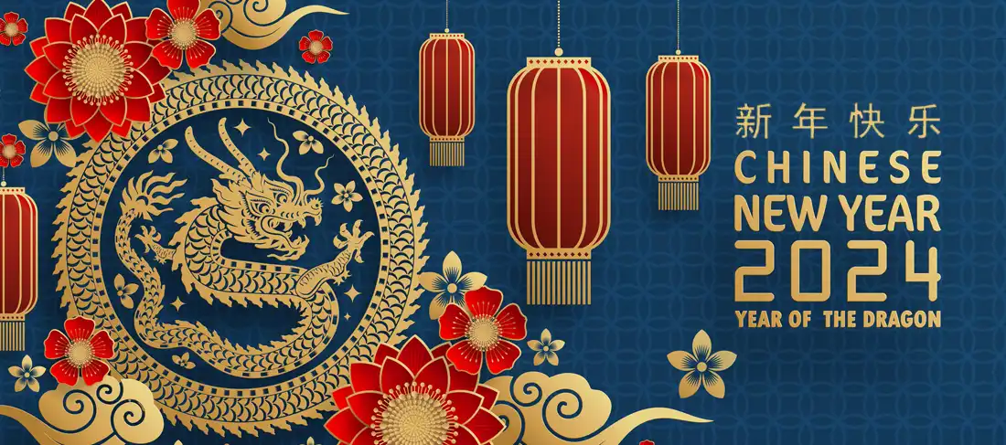 Feliz Año Nuevo chino 2024, año del dragón por el zodíaco chino